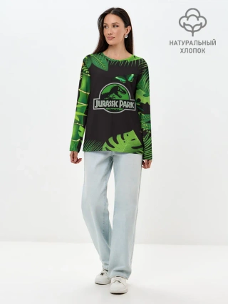 Лонгслив женский. Хлопок / Мир юрского периода