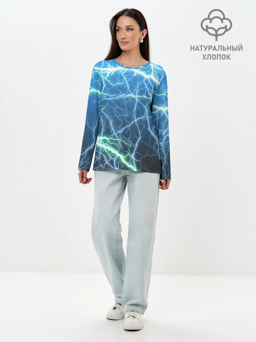Лонгслив женский. Хлопок / РАЗРЯДЫ МОЛНИЙ