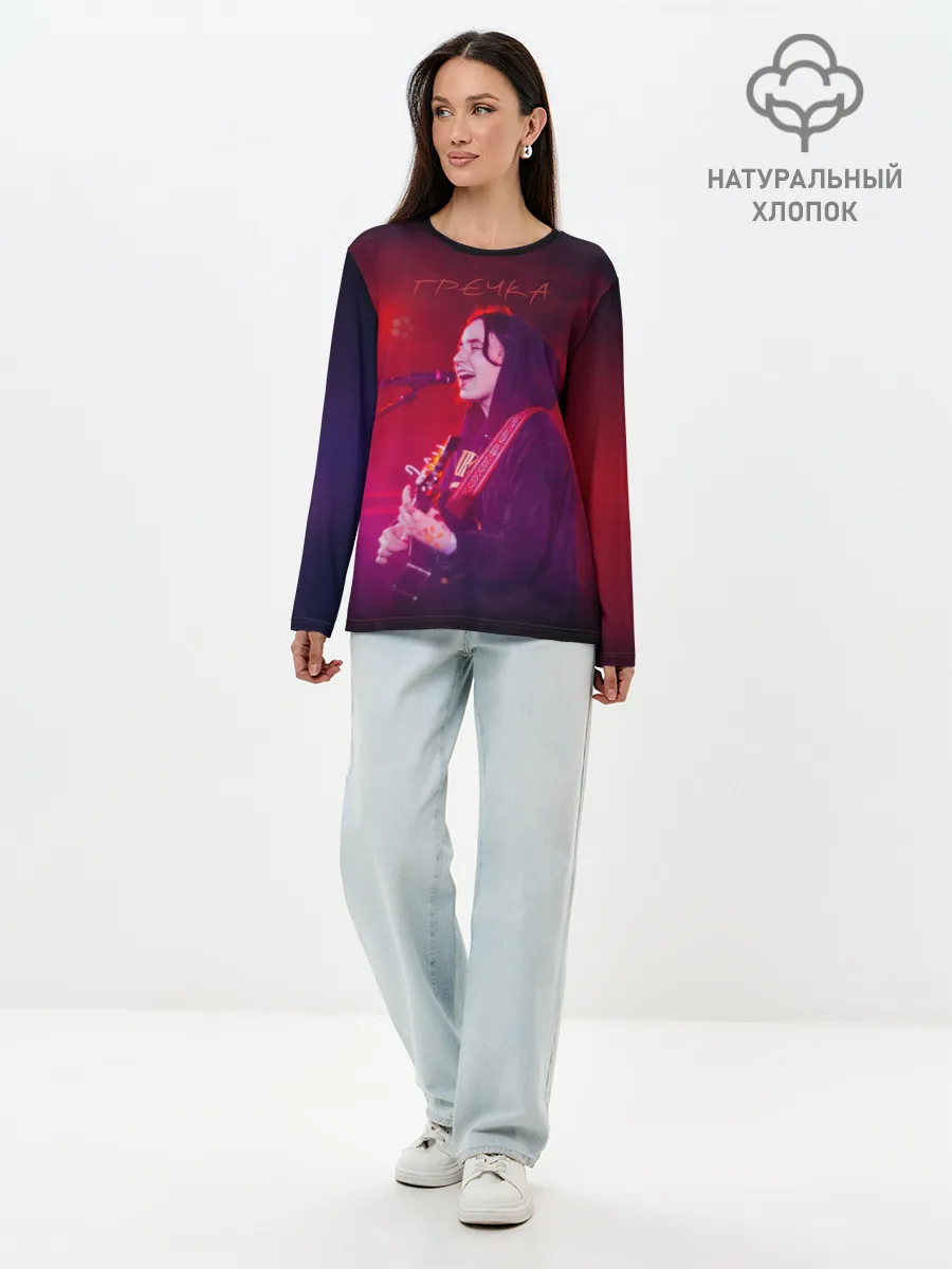 Лонгслив женский. Хлопок / Гречка