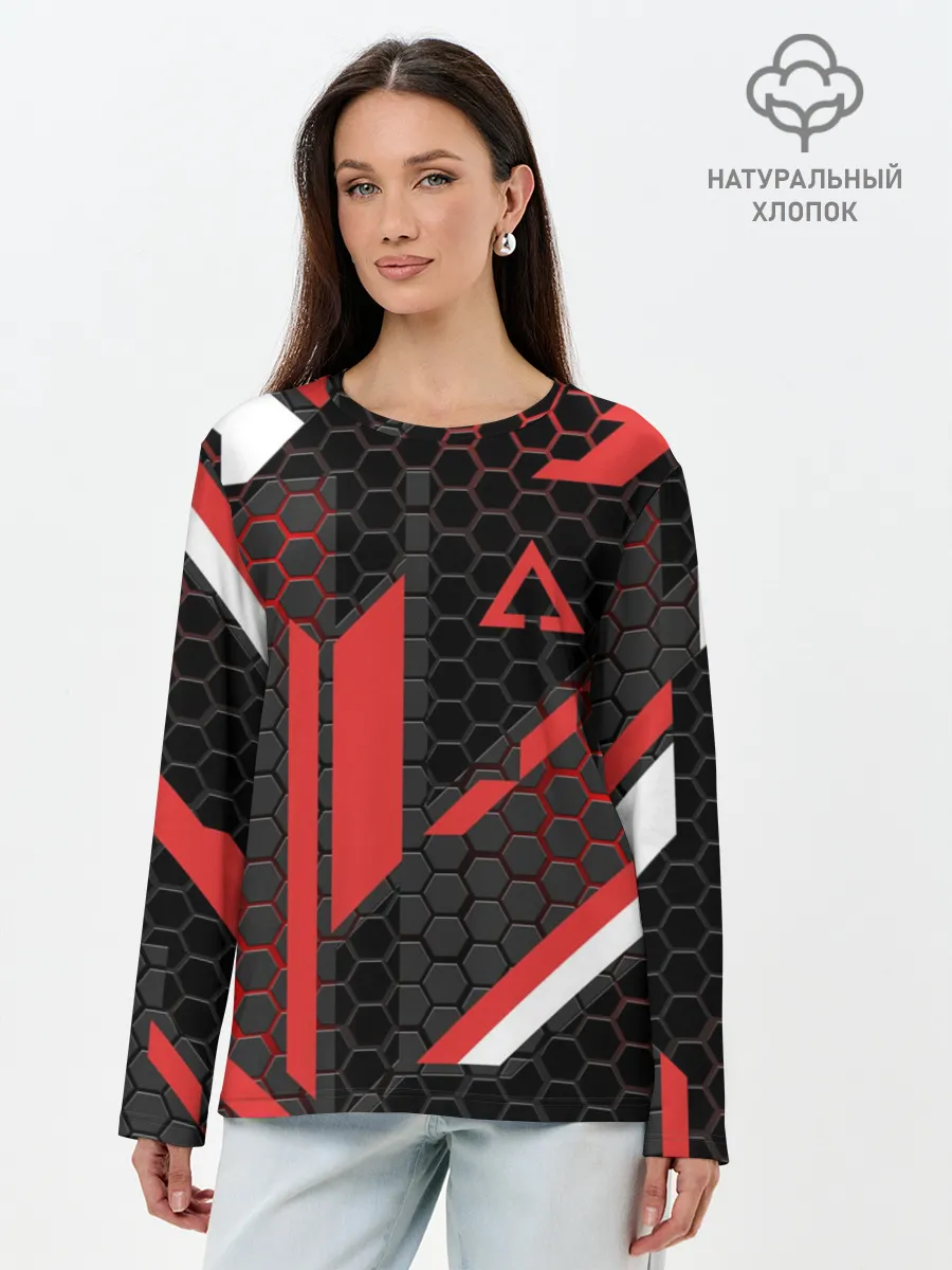 Лонгслив женский. Хлопок / CS GO CYREX 3D | КС ГО САЙРЕКС