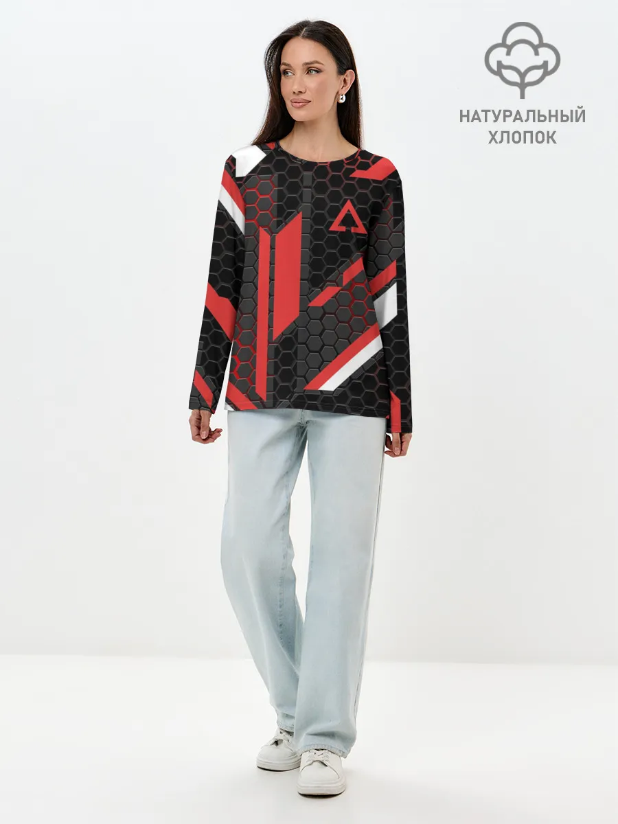 Лонгслив женский. Хлопок / CS GO CYREX 3D | КС ГО САЙРЕКС