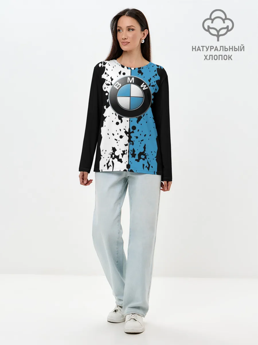 Лонгслив женский. Хлопок / BMW sign