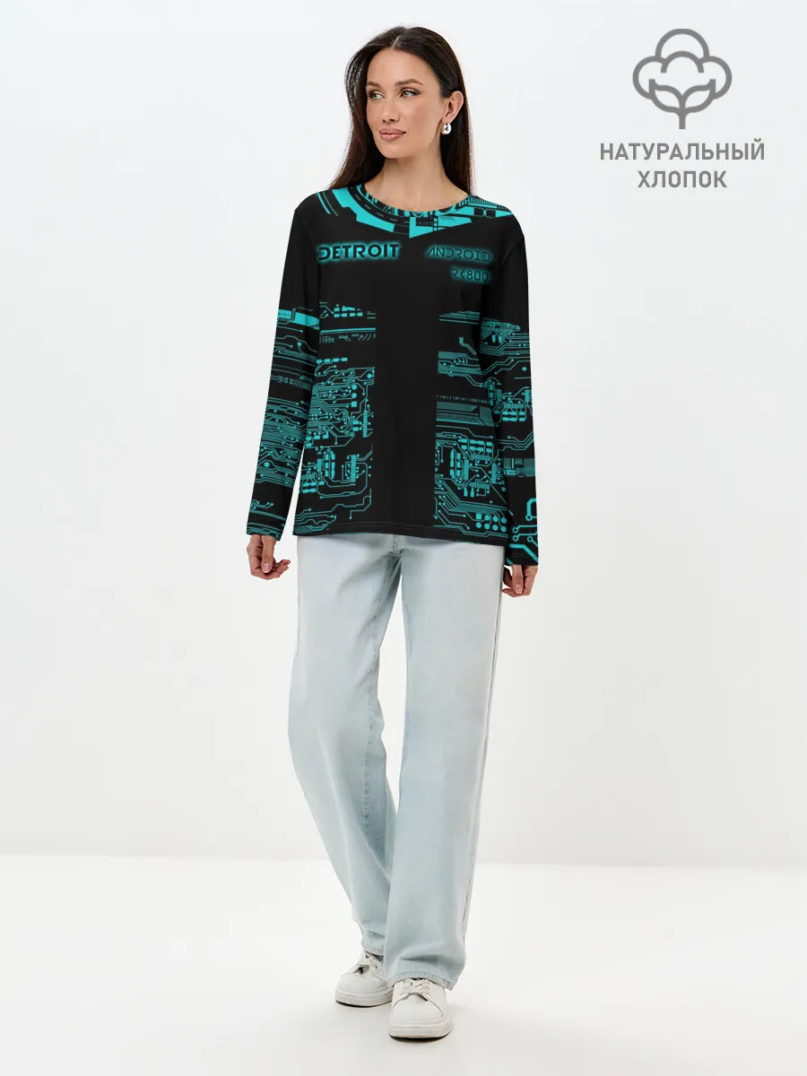 Лонгслив женский. Хлопок / Detroit become human