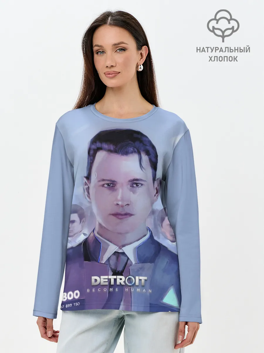Лонгслив женский. Хлопок / Detroit become human