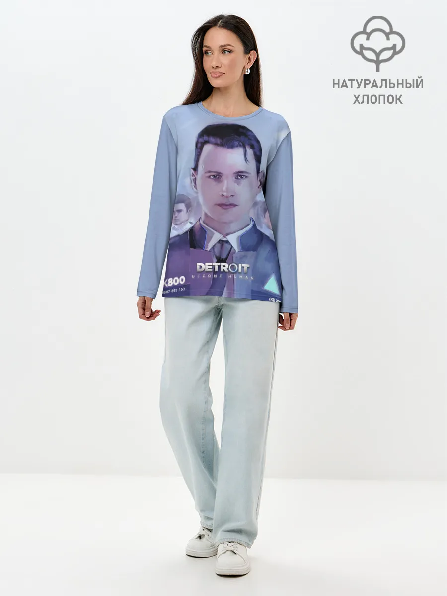 Лонгслив женский. Хлопок / Detroit become human