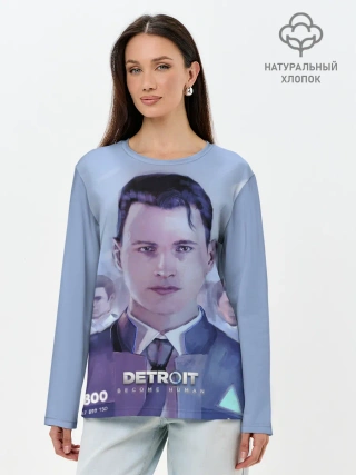 Лонгслив женский. Хлопок / Detroit become human