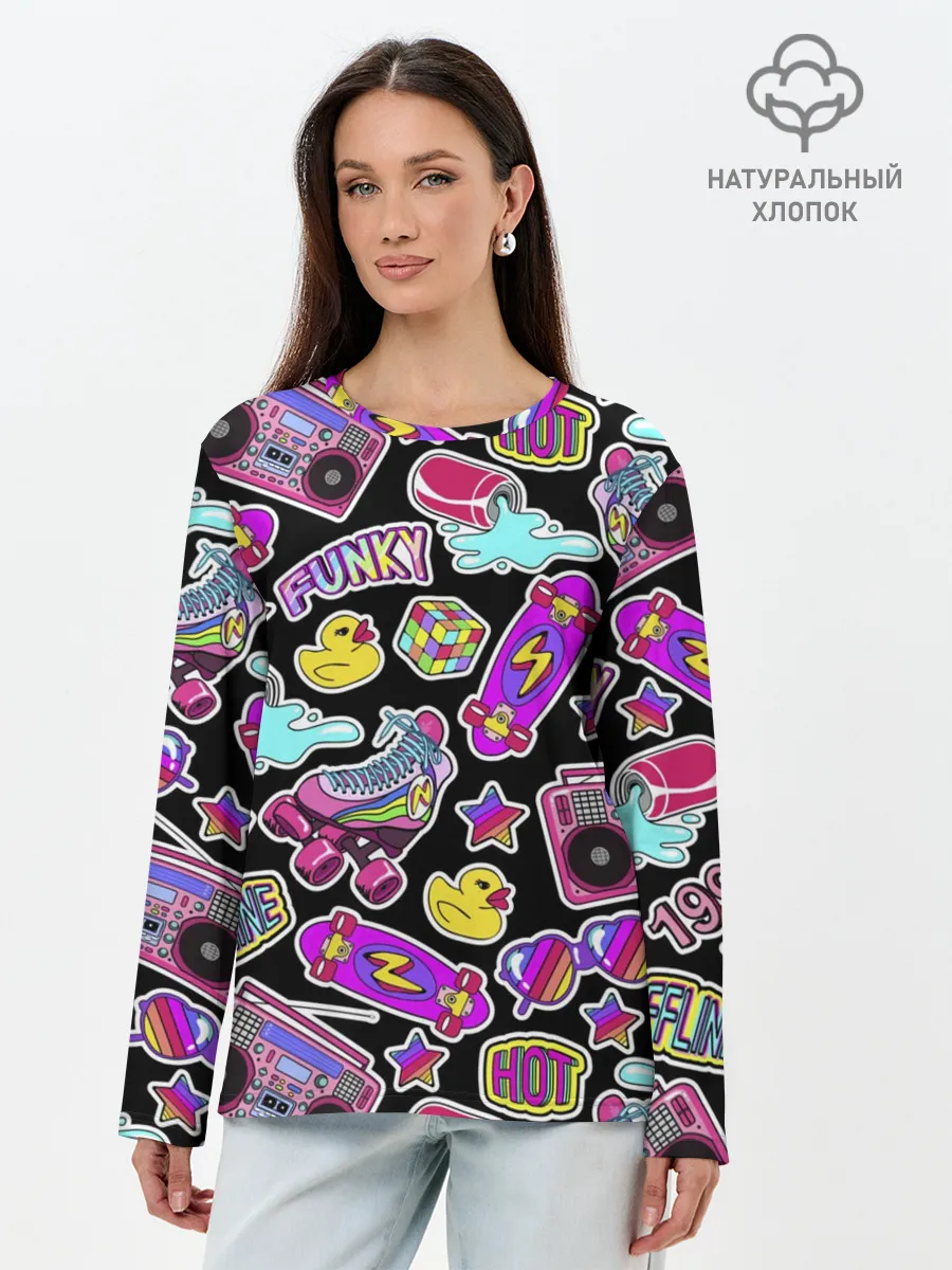 Лонгслив женский. Хлопок / Back to 90