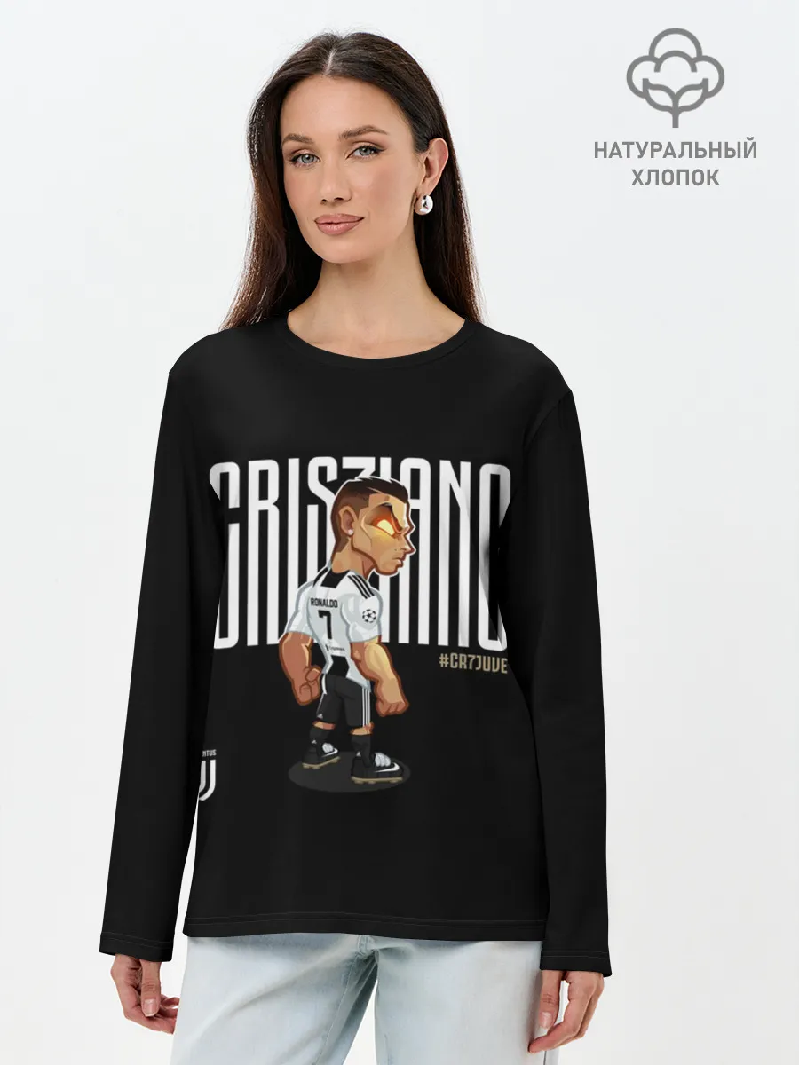 Лонгслив женский. Хлопок / Cristiano Ronaldo. Juventus