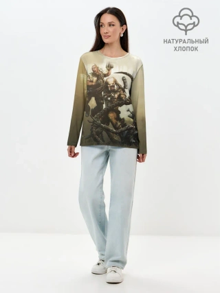 Лонгслив женский. Хлопок / Хищник