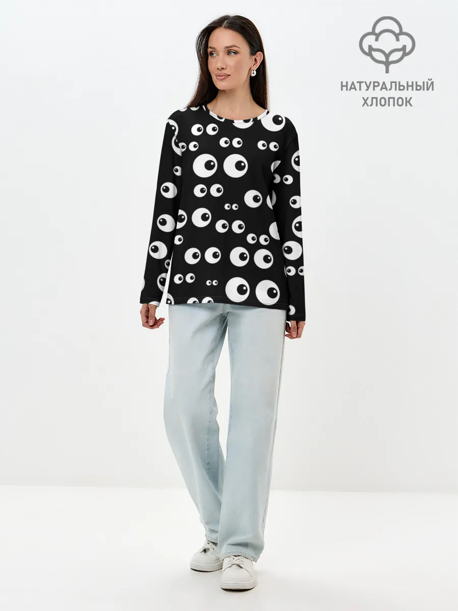 Лонгслив женский. Хлопок / Глаза
