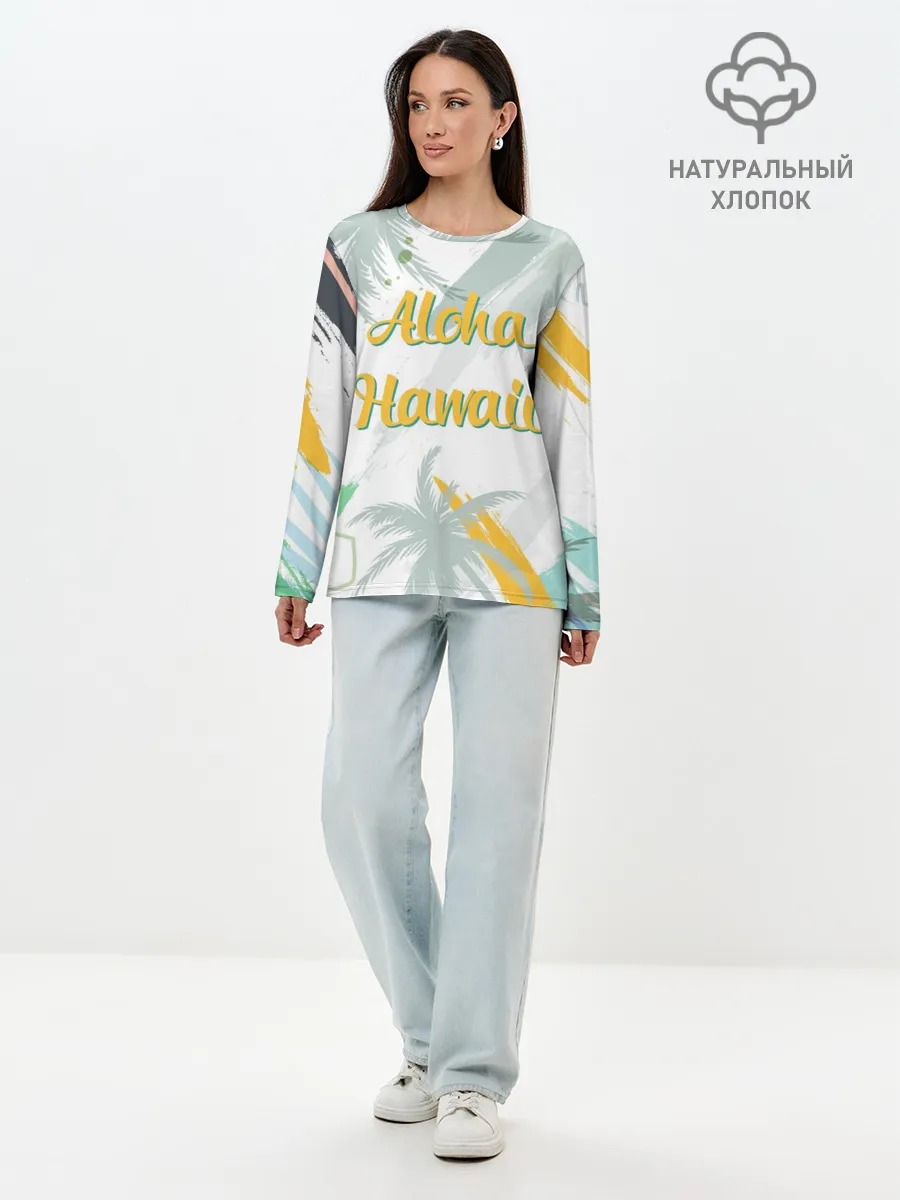 Лонгслив женский. Хлопок / Aloha Hawaii