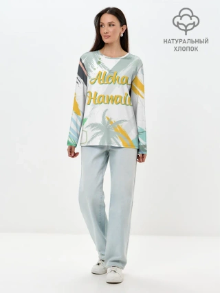 Лонгслив женский. Хлопок / Aloha Hawaii