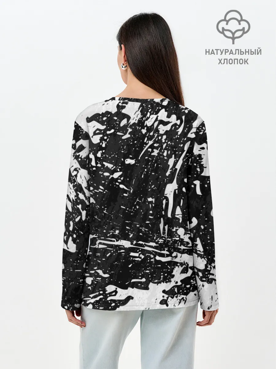 Лонгслив женский. Хлопок / BERSERK лого чб