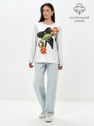 Лонгслив женский. Хлопок / АГЕНТ ЛЕГУШАЧ | AGENT FROG