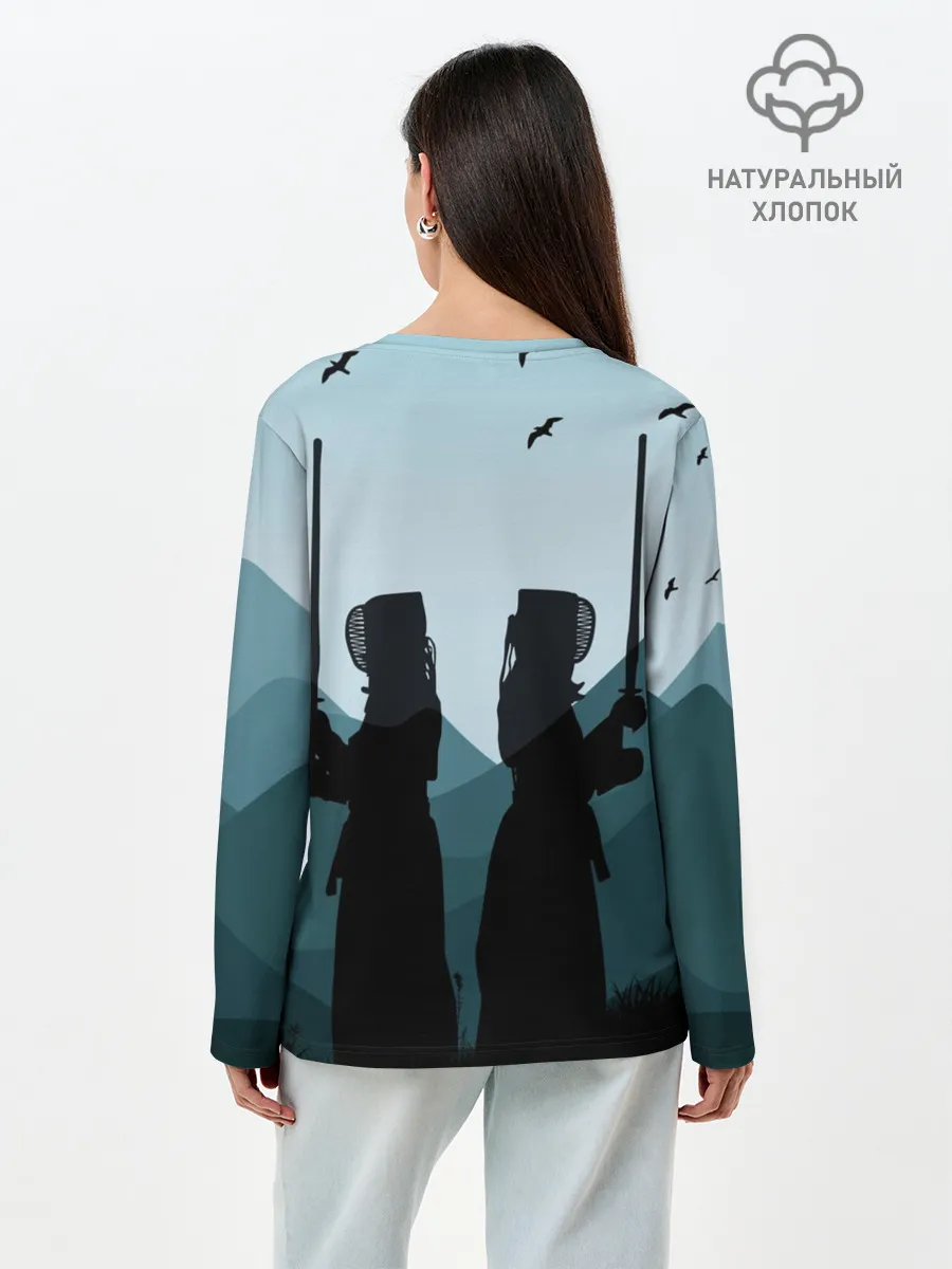 Лонгслив женский. Хлопок / Тренировка кендо