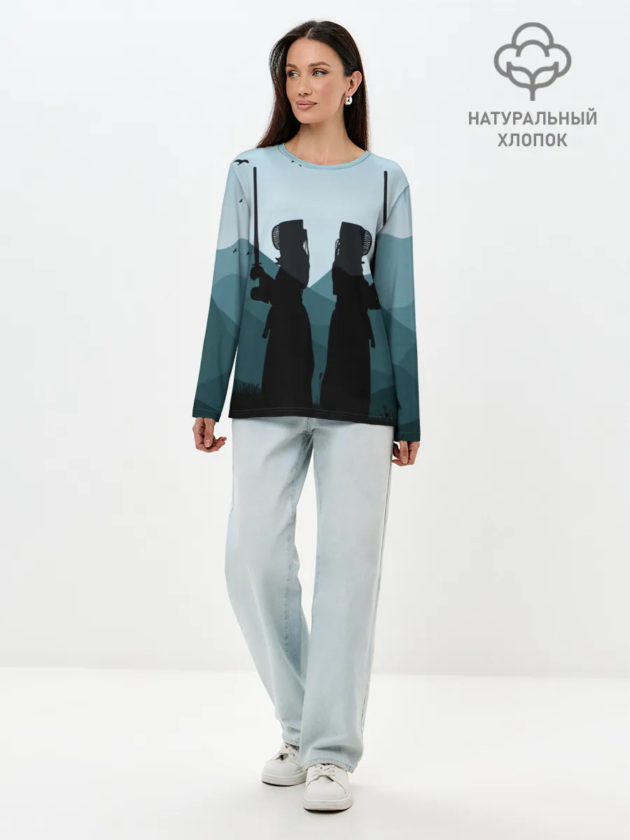 Лонгслив женский. Хлопок / Тренировка кендо