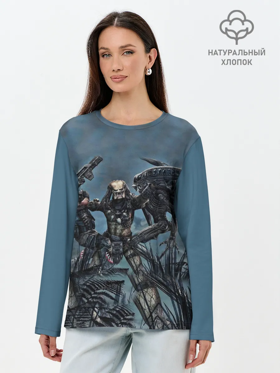 Лонгслив женский. Хлопок / Фильм Хищник