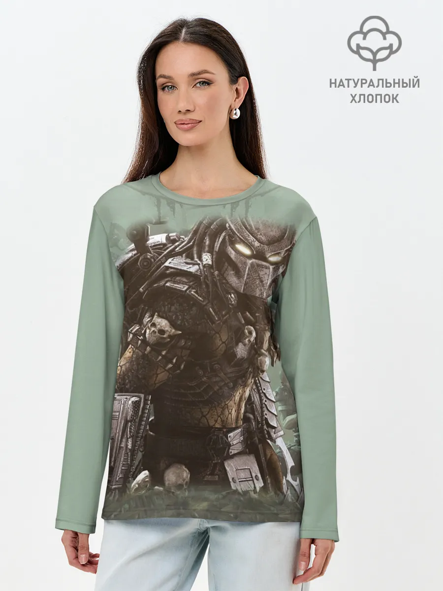 Лонгслив женский. Хлопок / Хищник