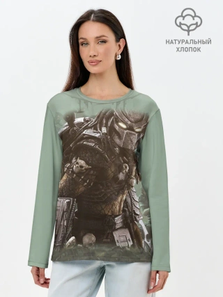 Лонгслив женский. Хлопок / Хищник