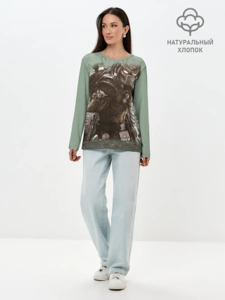 Лонгслив женский. Хлопок / Хищник