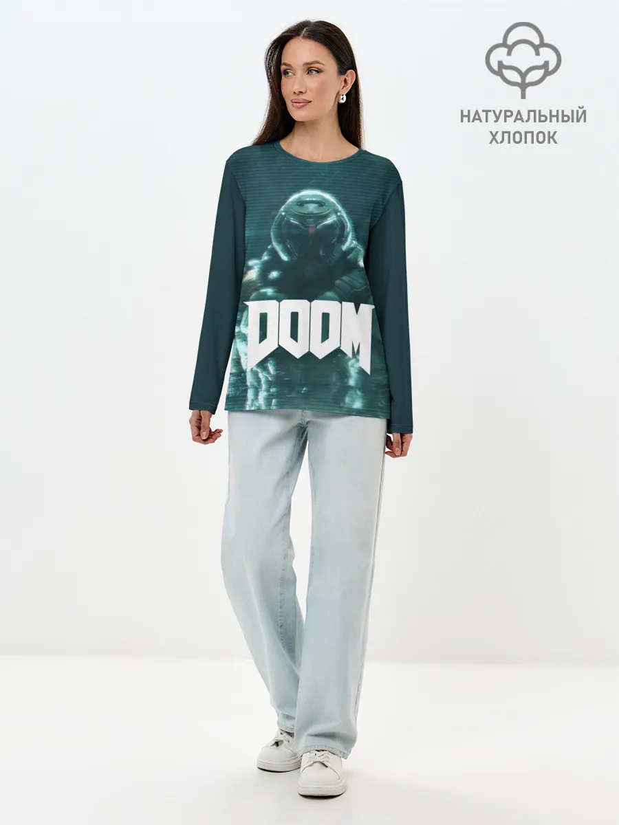Лонгслив женский. Хлопок / DOOM
