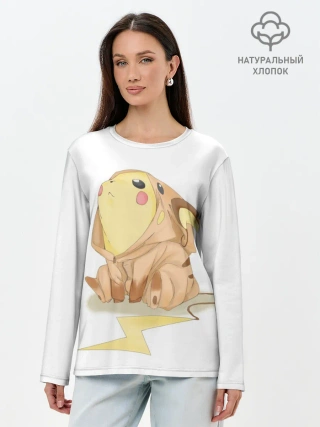 Лонгслив женский. Хлопок / Милые покемоны