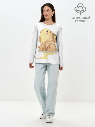 Лонгслив женский. Хлопок / Милые покемоны