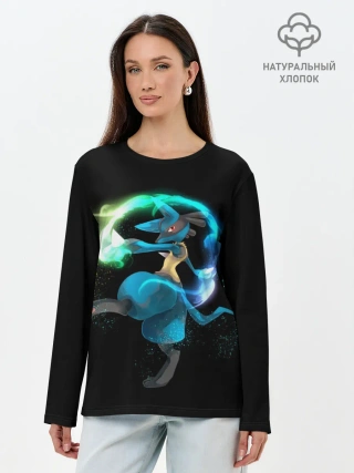 Лонгслив женский. Хлопок / Pokemon art