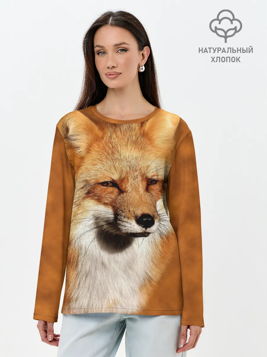 Лонгслив женский. Хлопок / Лисичка