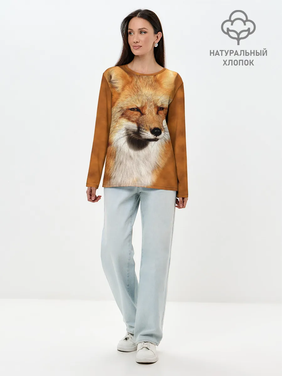 Лонгслив женский. Хлопок / Лисичка