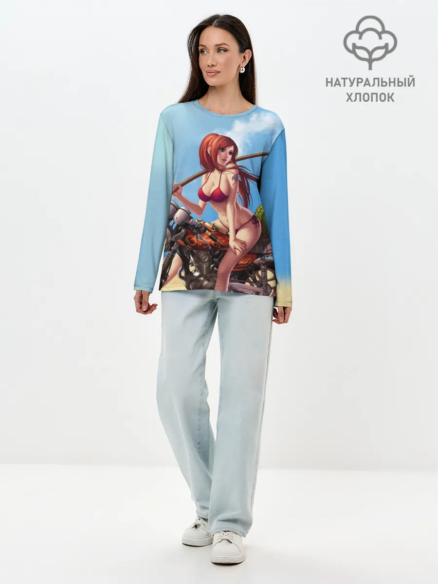 Лонгслив женский. Хлопок / Манга Хвост Феи