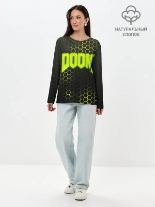 Лонгслив женский. Хлопок / DOOM