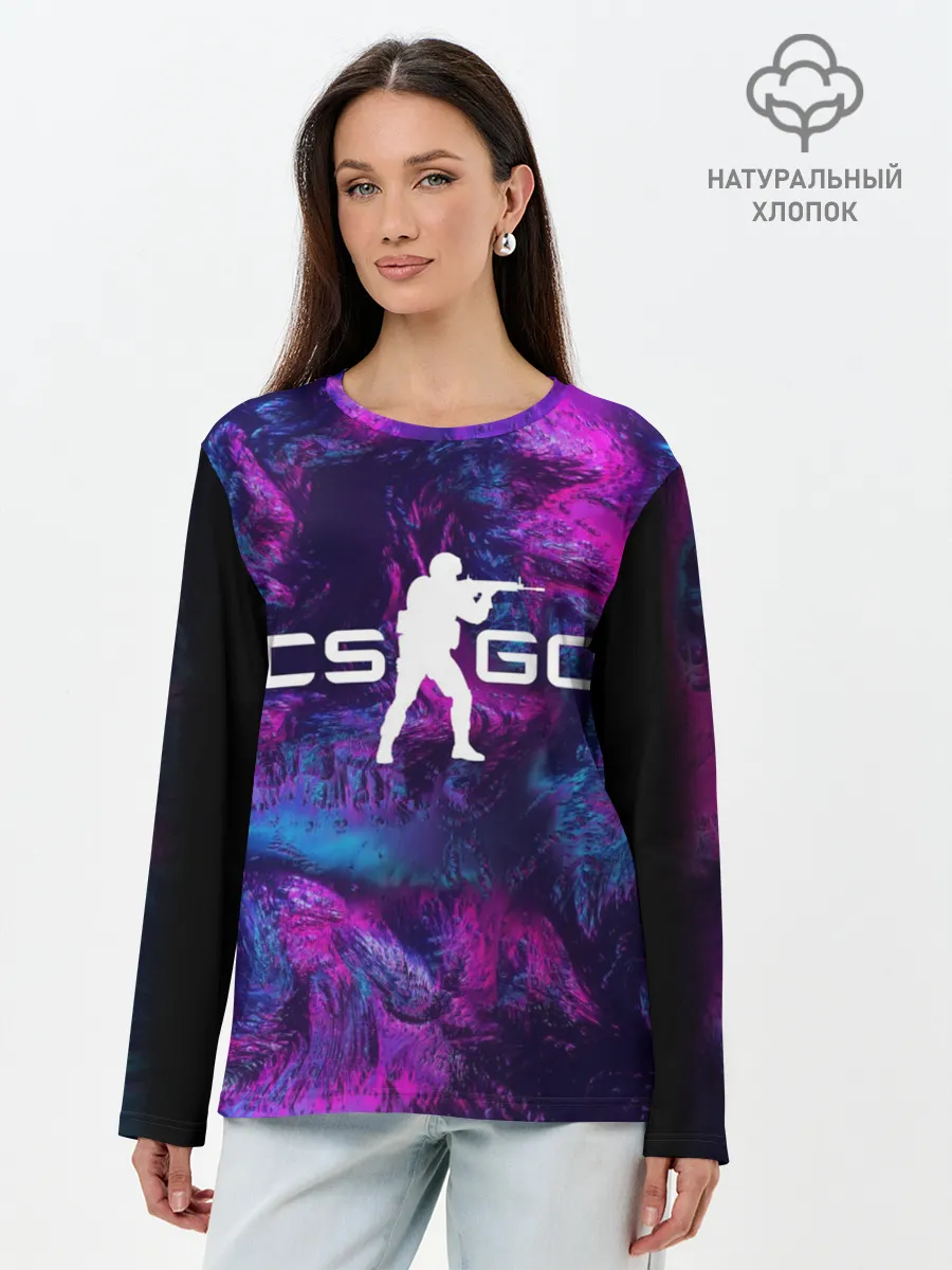 Лонгслив женский. Хлопок / CS GO HYPER BEAST LANDSCAPE