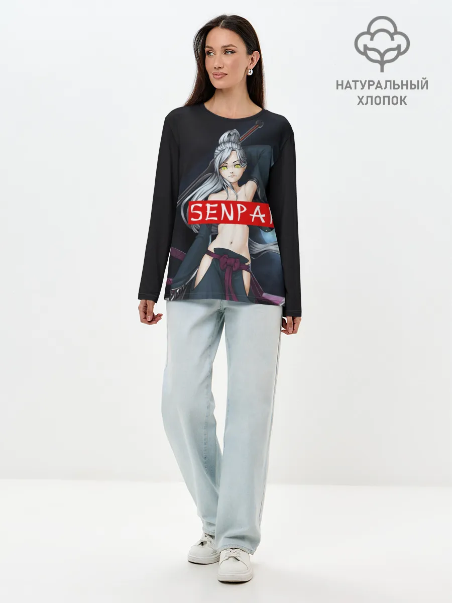 Лонгслив женский. Хлопок / SENPAI