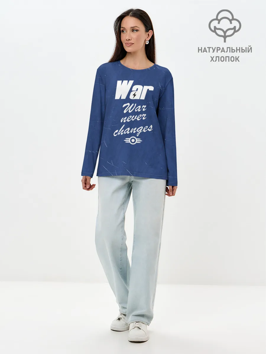 Лонгслив женский. Хлопок / WAR NEVER CHANGES