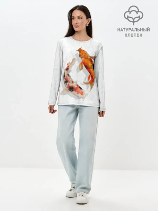 Лонгслив женский. Хлопок / Приношу удачу