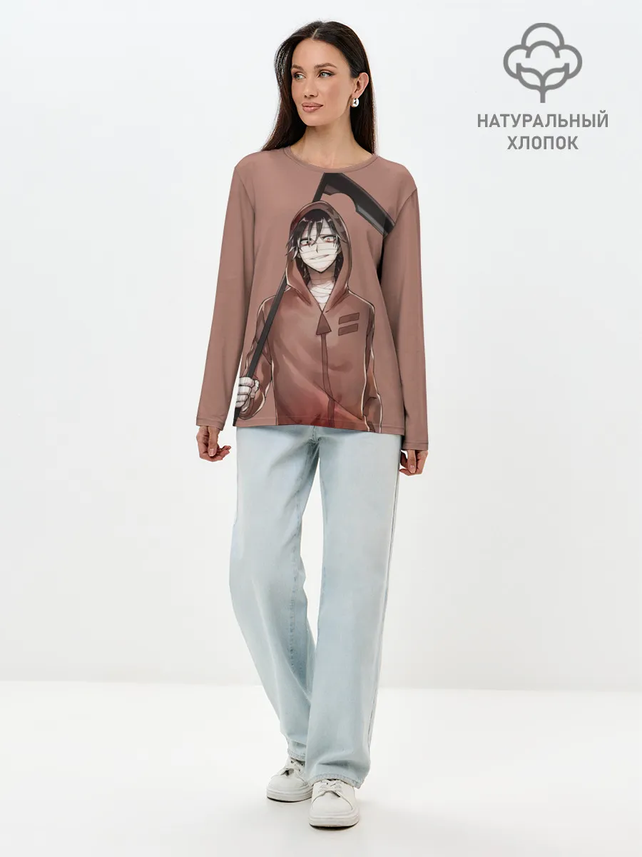 Лонгслив женский. Хлопок / Зак с косой