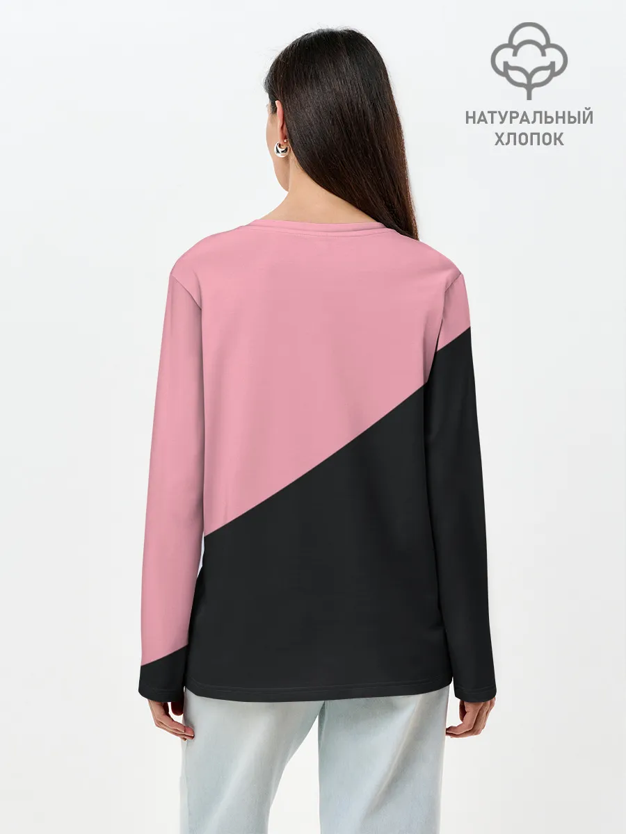 Лонгслив женский. Хлопок / Black Pink