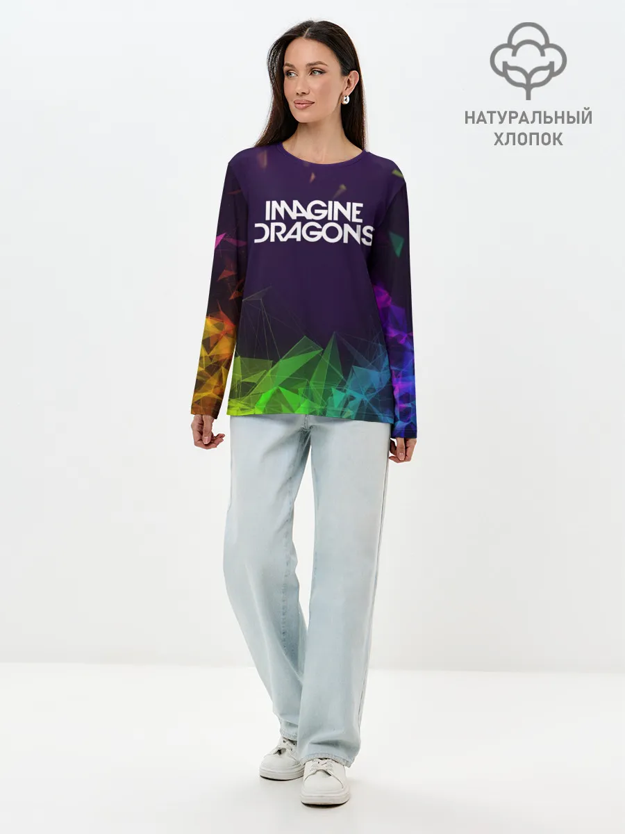 Лонгслив женский. Хлопок / IMAGINE DRAGONS