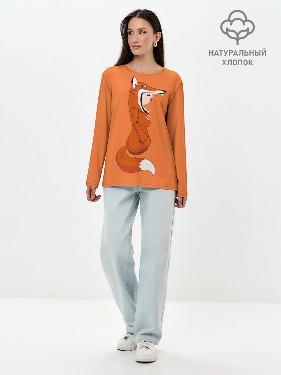 Лонгслив женский. Хлопок / Барышня Лиса