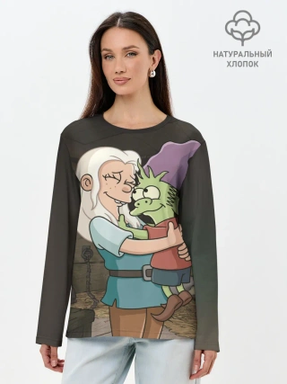 Лонгслив женский. Хлопок / Обнимашки