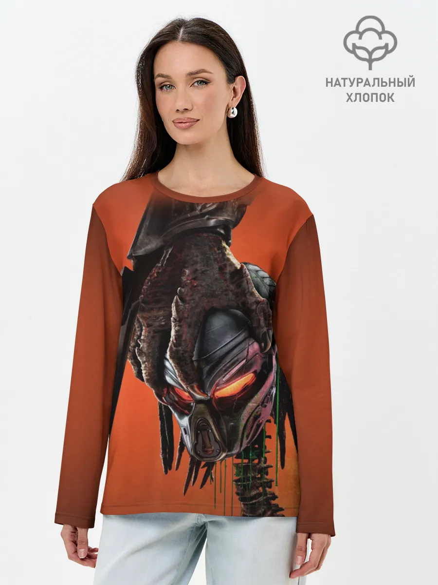 Лонгслив женский. Хлопок / Рука хищника