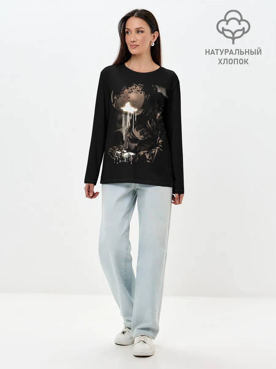 Лонгслив женский. Хлопок / Космонавт