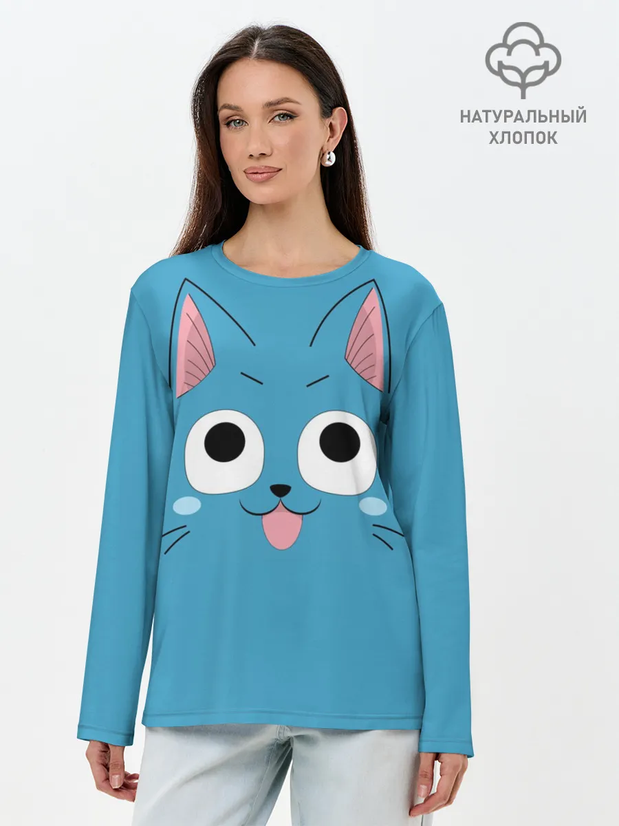 Лонгслив женский. Хлопок / Хэппи и Нацу Драгнил