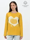 Лонгслив женский. Хлопок / Яичница Сердечко