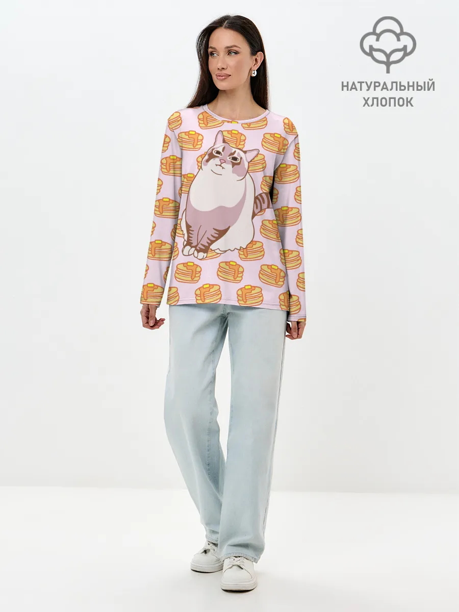 Лонгслив женский. Хлопок / Блины
