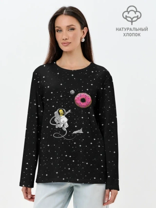 Лонгслив женский. Хлопок / Homer Spaceman