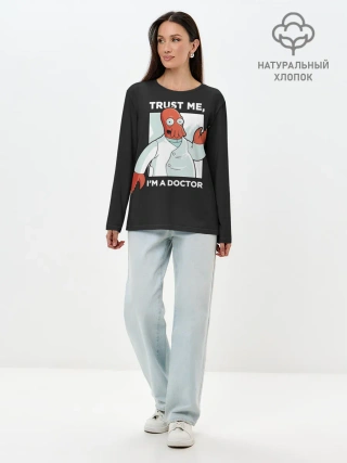Лонгслив женский. Хлопок / Зойдберг