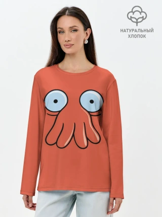Лонгслив женский. Хлопок / Зойдберг
