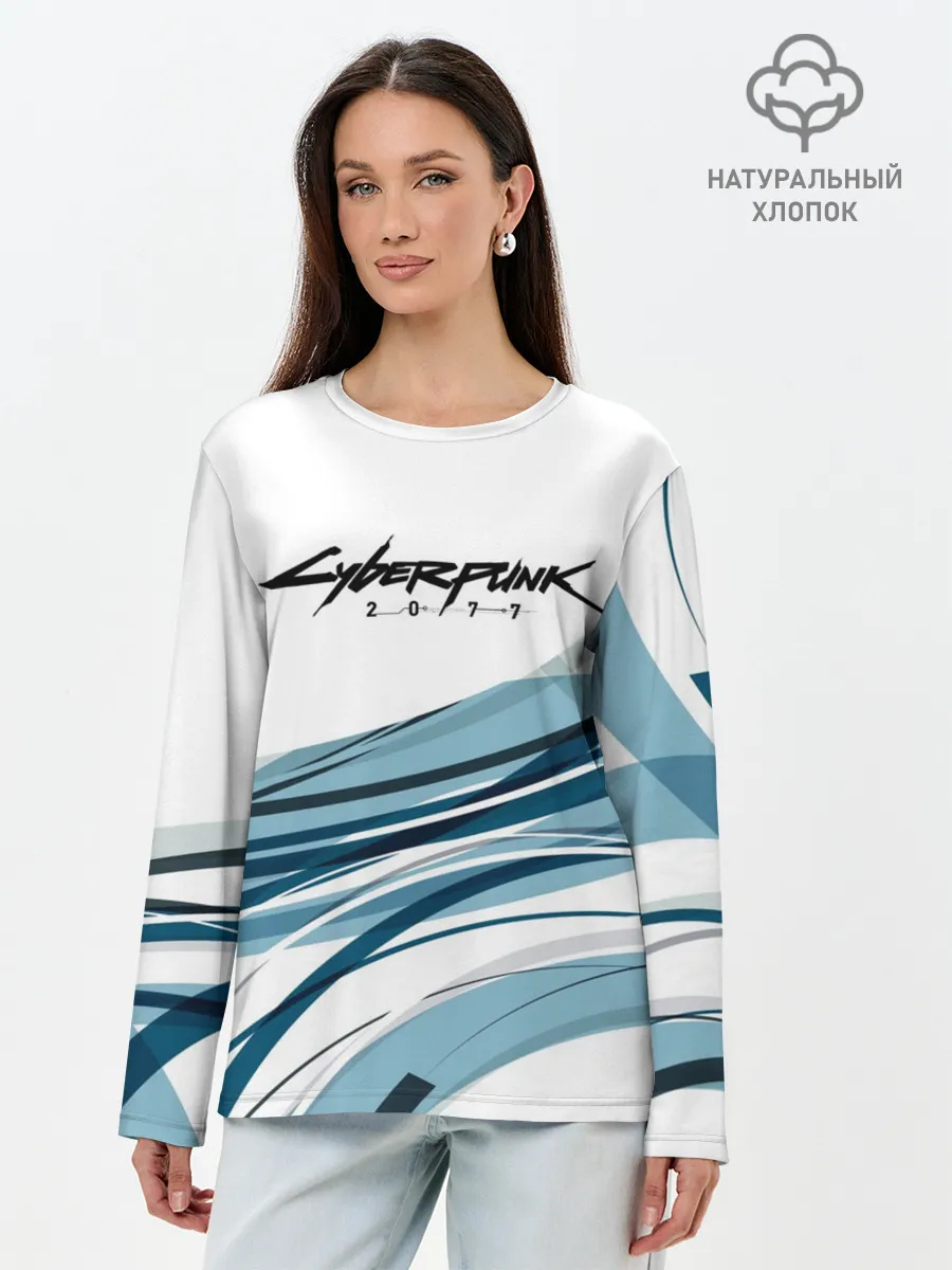 Лонгслив женский. Хлопок / CYBERPUNK 2077